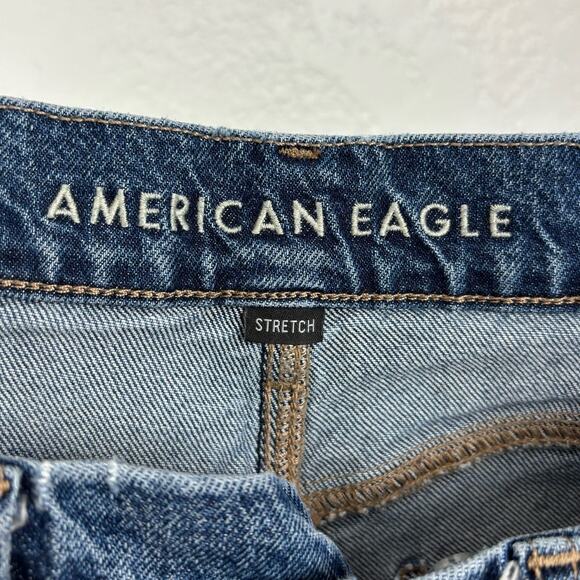 American Eagle Cross Waist Curvy 90's Straight Jean Stretch Size 6 Short - Picture 4 of 6